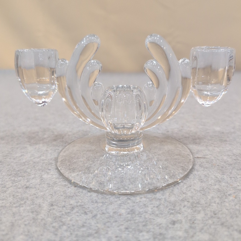 Vintage Heisey Crystolite Clear Glass Candelabra Set of 2 c. 1937-1957 - Picture 3 of 7
